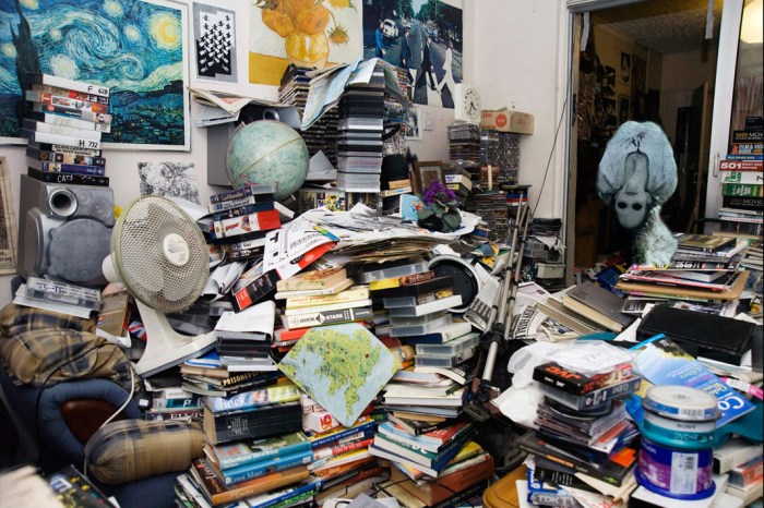 Hoarded living room, Essex.